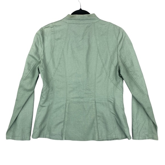 Sundance Green Linen Cotton Moto Jacket - Picture 4 of 7